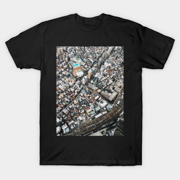 Tokyo Cityscape From Above T-Shirt by visualspectrum